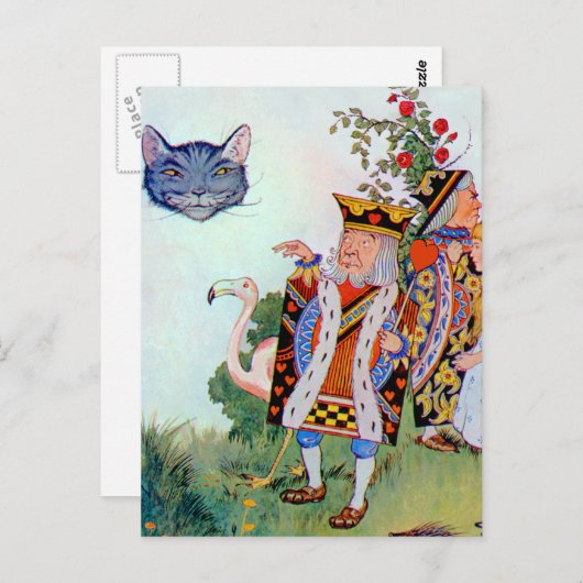 Koning & Koningin van het Hart, Alice & de Cheshir Briefkaart (Voorkant / Achterkant)
