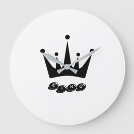 Koning Kroon Design Acryl Wand Grey Wijzers Decor Grote Klok
