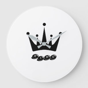Koning Kroon Design Acryl Wand Grey Wijzers Decor Grote Klok
