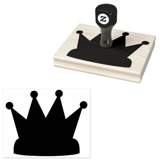 Koning kroon, Silhouette, 4 x 5 inch Rubber Stamp Rubberstempel (Gestempeld)