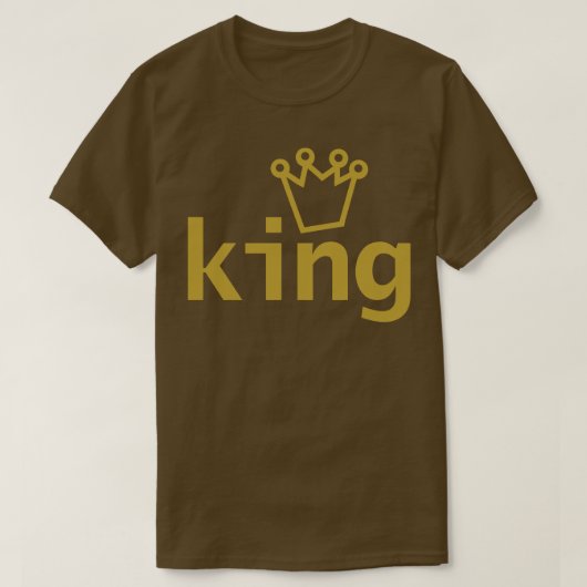 Koning Kroon Typografie Gouden Tekst T-shirt (Design voorkant)
