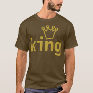 Koning Kroon Typografie Gouden Tekst T-shirt