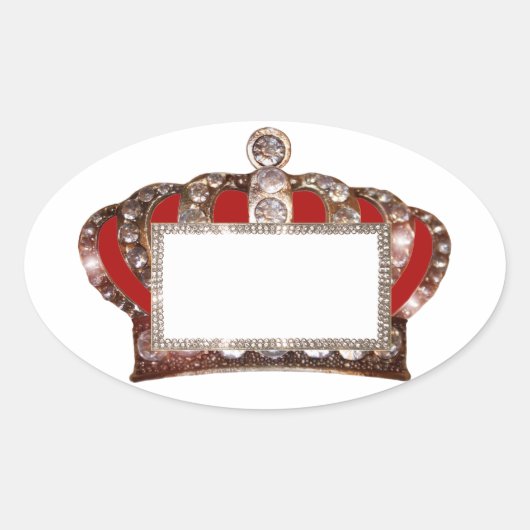 Koning kroonlabels om aan te passen ovale sticker (Voorkant)