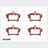 Koning kroonlabels om aan te passen ovale sticker (Vel)