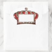 Koning kroonlabels om aan te passen ovale sticker (Tas)
