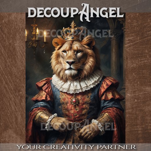 Koning Leeuw -Decoupage- Tissuepapier
