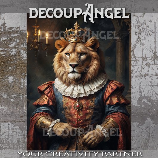 Koning Leeuw -Decoupage- Tissuepapier