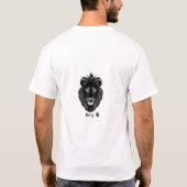 Koning Leeuw Zwarte Kunst T-Shirt (Achterkant)