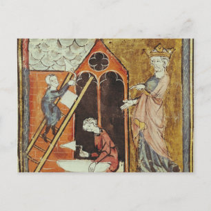 Koning Louis VI De bouw van Briefkaart