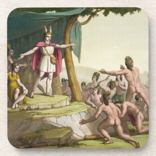 Koning Manco Capac en koningin Coya Mama ontvangen Drankjes Onderzetter (Voorkant)