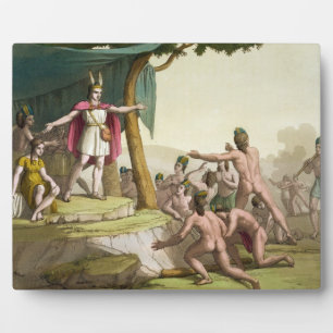 Koning Manco Capac en koningin Coya Mama ontvangen Fotoplaat