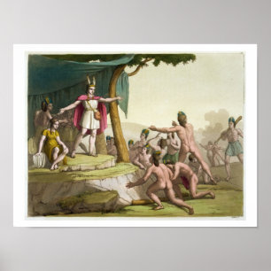 Koning Manco Capac en koningin Coya Mama ontvangen Poster