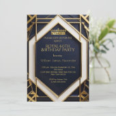 Koning Mans 60e Verjaardagsfeestje Kroon Goud Mari Kaart (Staand voorkant)