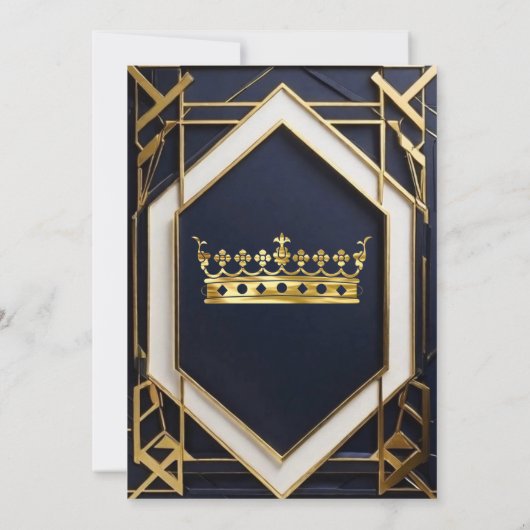 Koning Mans 60e Verjaardagsfeestje Kroon Goud Mari Kaart (Achterkant)