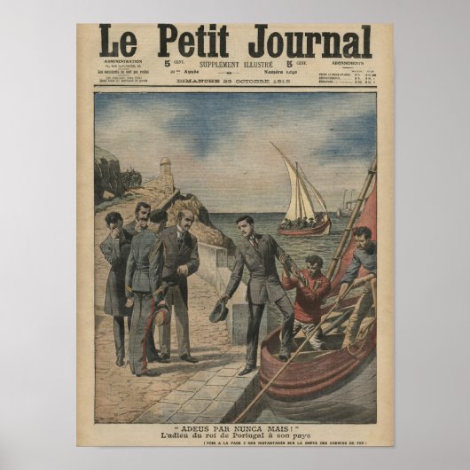 Koning Manuel II van Portugal die voor afscheid ne Poster (Voorkant)