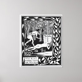 Koning Mark en Sir Tristram Canvas Afdruk