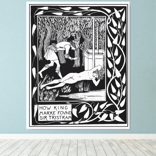 Koning Mark en Sir Tristram Canvas Afdruk (Insitu (Houten vloer))