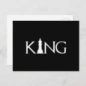 koning met schaakstuk aankondigingskaart (Voorkant / Achterkant)