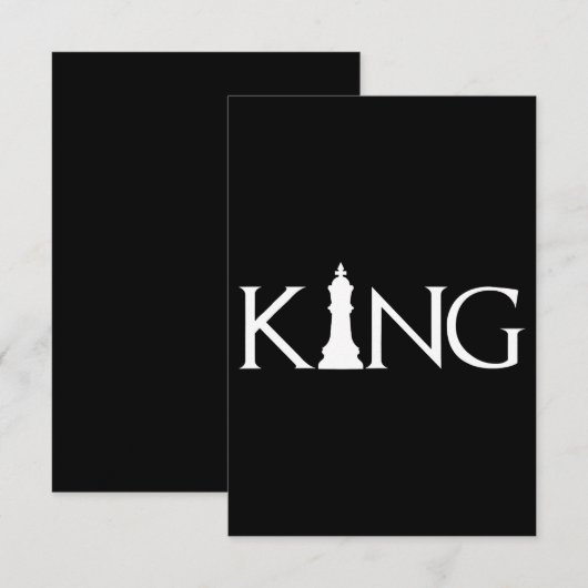 koning met schaakstuk informatiekaartje (Voorkant / Achterkant)