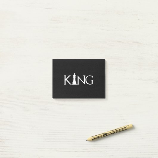 koning met schaakstuk post-it® notes (Op bureau)