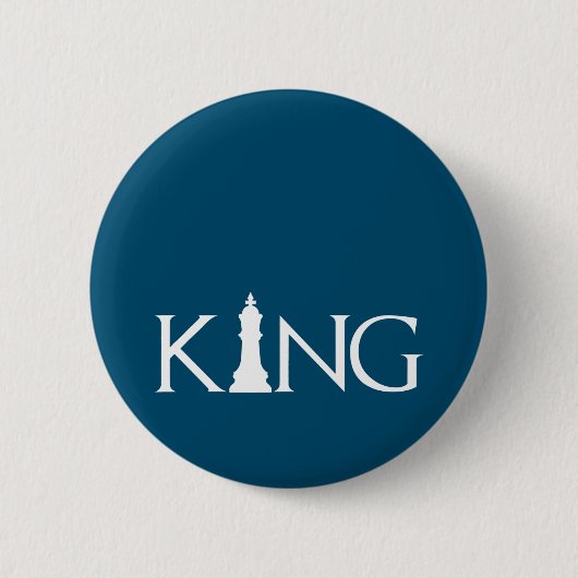koning met schaakstuk ronde button 5,7 cm (Voorkant)