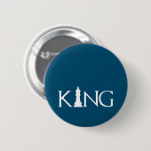 koning met schaakstuk ronde button 5,7 cm (Voorkant /achterkant)