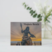 Koning Neptunus in het Virginia Beach Briefkaart (Staand voorkant)