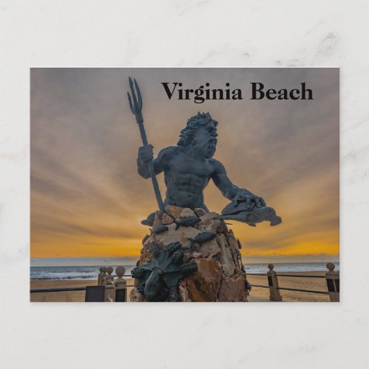 Koning Neptunus in het Virginia Beach Briefkaart (Voorkant)
