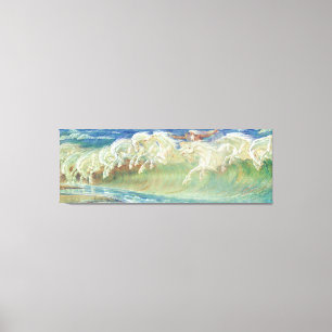 Koning Neptunus Paarden van Walter Crane Canvas Afdruk