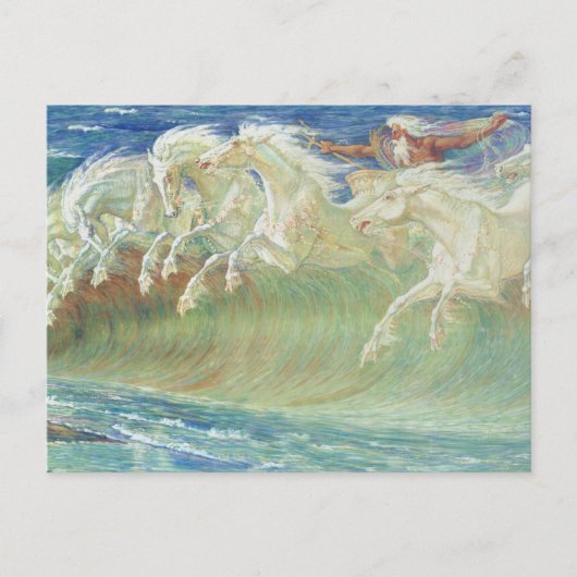 Koning Neptunus's paarden op het strand Briefkaart (Voorkant)