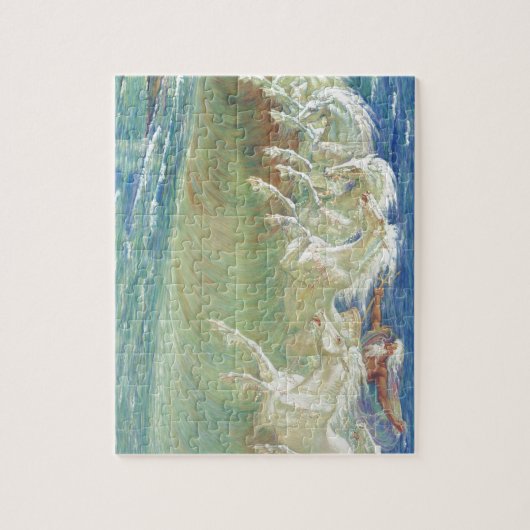 Koning Neptunus's paarden op het strand Legpuzzel (Verticaal)
