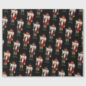 Koning Notenkraker Zwart Soldaat Kerstmis Cadeaupapier (Vlak)