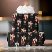 Koning Notenkraker Zwart Soldaat Kerstmis Cadeaupapier