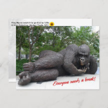 Koning Nyani pauzeert. NYC - H briefkaart