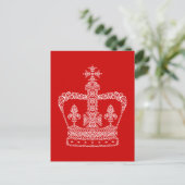 Koning of Koningin Kroon Briefkaart (Staand voorkant)