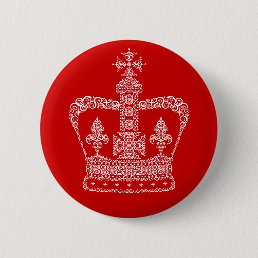 Koning of Koningin Kroon Ronde Button 5,7 Cm (Voorkant)