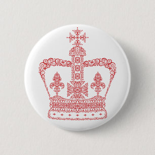 Koning of Koningin Kroon Ronde Button 5,7 Cm