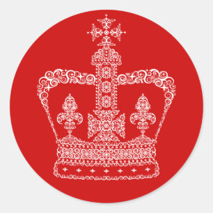 Koning of Koningin Kroon Ronde Sticker