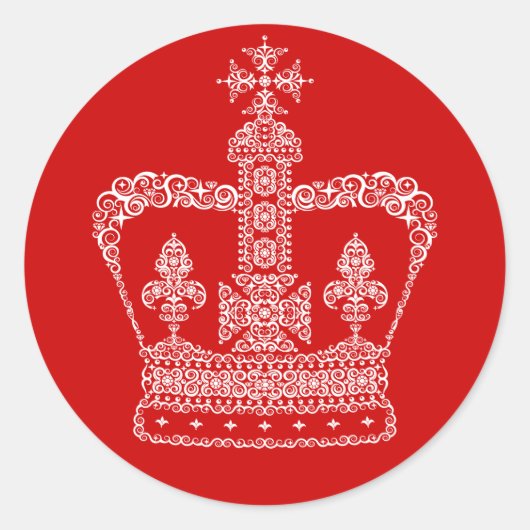Koning of Koningin Kroon Ronde Sticker (Voorkant)