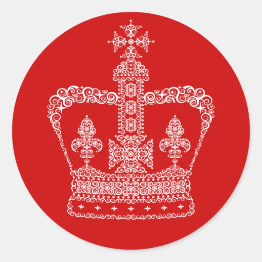 Koning of Koningin Kroon Ronde Sticker (Voorkant)