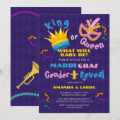 Koning of koningin Mardi Gras Kaart (Voorkant / Achterkant)