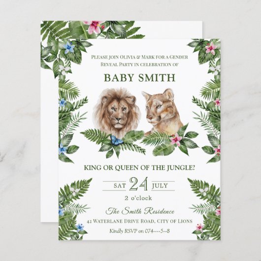 Koning of koningin Oerwoud Lions Baby (Voorkant / Achterkant)