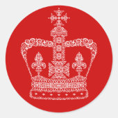 Koning of koningin ronde sticker (Voorkant)