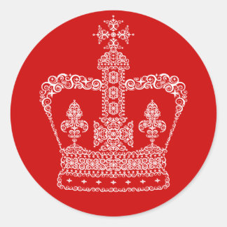Koning of koningin ronde sticker