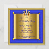 Koning of koningin Royal Blue Crown Birthday Party Kaart (Achterkant)