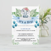 Koning Olifant Kroonprins Viering Kaart (Staand voorkant)