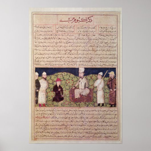 Koning omringd door courtiers poster (Voorkant)
