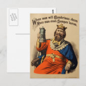  koning op troon met Stein Beer Briefkaart (Voorkant / Achterkant)