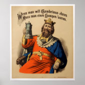 koning op troon met Stein Beer Poster (Voorkant)
