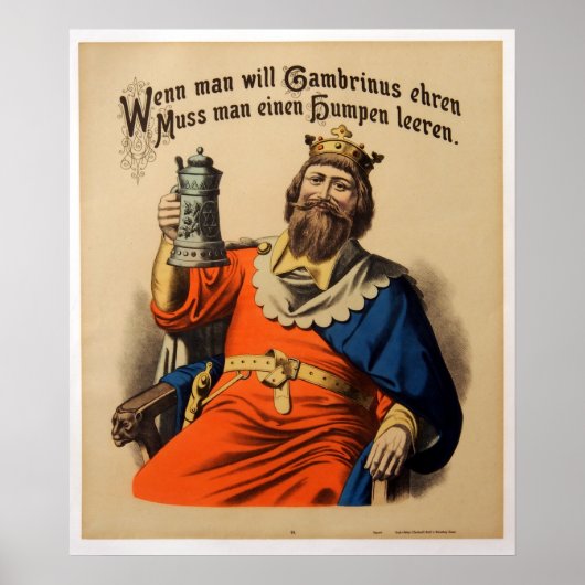  koning op troon met Stein Beer Poster (Voorkant)